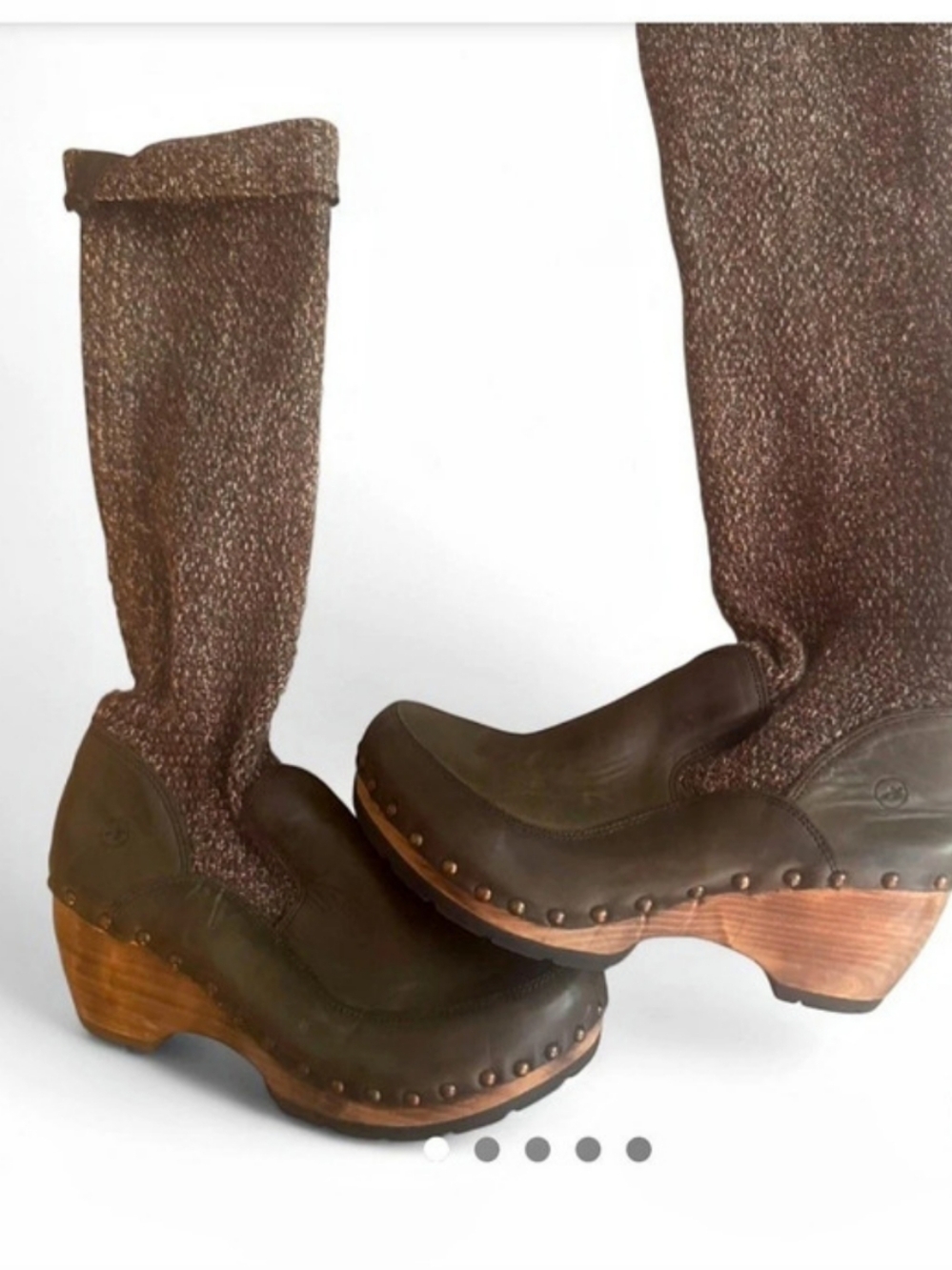 Bronx Leather Clog Boots In Like New Condition